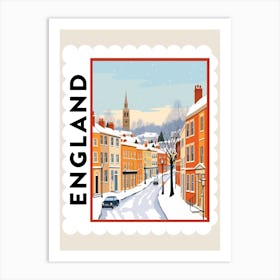 Retro Winter Stamp Poster Richmond England 4 Art Print