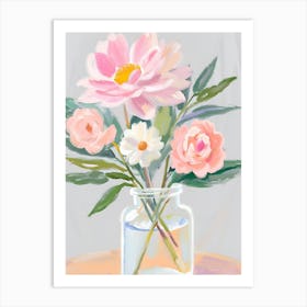 Pink Flowers In A Vase Art Print