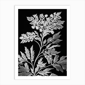 Meadowsweet Leaf Linocut 1 Art Print