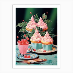 Cake With Frosting Vintage Cookbook Style 3 Art Print