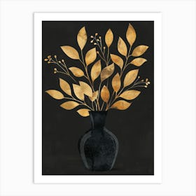 Gold Leaves Canvas Print 1 Art Print