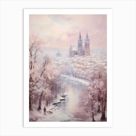 Dreamy Winter Painting Prague Czech Republic 2 Art Print