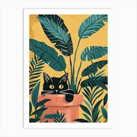 Cat In A Pot Art Print