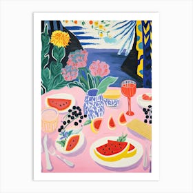 Summer Lunch Food Illustration 2 Art Print