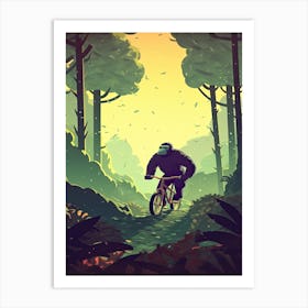 Riding A Bike Gorrila Art 4 Art Print