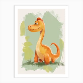 Watercolour Of A Edmontosaurus Dinosaur 2 Art Print