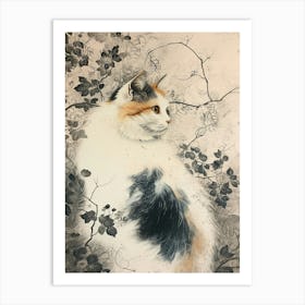 Turkish Angora Cat Japanese Illustration 2 Art Print