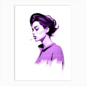 Girl Smoking A Cigarette Art Print