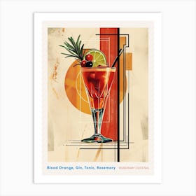 Art Deco Rosemary Cocktail 1 Poster Art Print