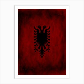 Albania Flag Texture Art Print