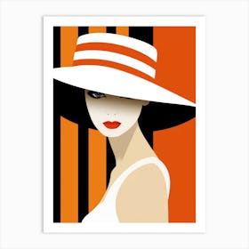 Woman In A Hat 35 Art Print