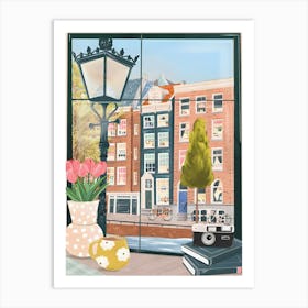 Amsterdam From A Coffee Shop Art Print