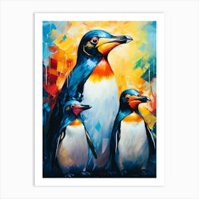 Waddling Wonders The Penguin Clan Art Print