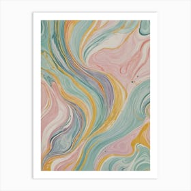 Marbled Pastel Marble Art Print