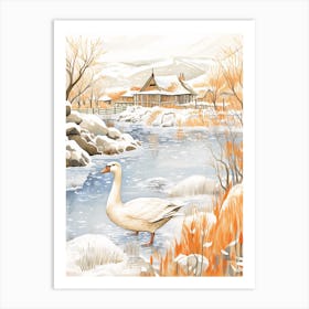 Winter Bird Painting Goose 2 Art Print