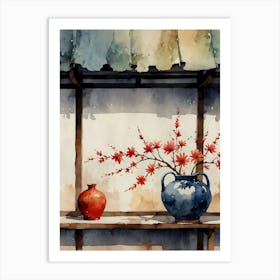 Asian Watercolor Painting 7 Art Print