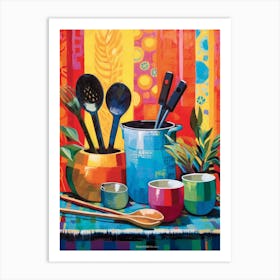 African Cuisine Matisse Inspired Illustration4 Art Print