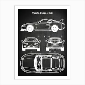 Supra Print 1992 Suptra Car Decor Car Art Car Poster Supra Sports Car Wall Art Vehicle Car Blueprint Vc9921 Art Print