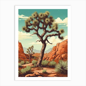  Retro Illustration Of A Joshua Tree In Grand Canyon 2 Art Print