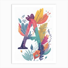 Colorful Letter A Illustration 129 Art Print