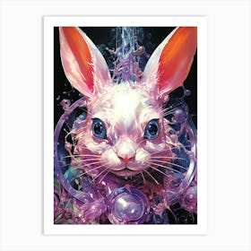 Rabbit With Bubbles Art Print