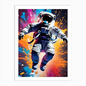 Cosmonaut, Graffiti, man, cosmos, space, colorful Art Print