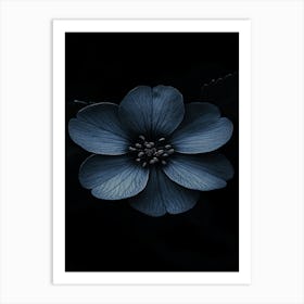 Dark Blue Flower 5 Art Print