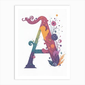 Colorful Letter A Illustration 103 Art Print