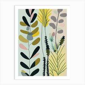 Club Moss Wildflower Modern Muted Colours Art Print