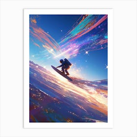 Surfer In The Sky Art Print