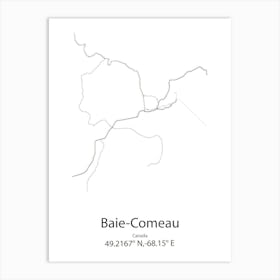 Baie Comeau,Canada Minimalist Map Art Print