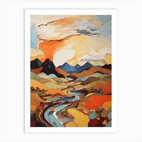 Sunset In The Mountains 1 Art Print