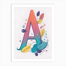 Colorful Letter A Illustration 145 Art Print