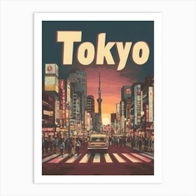 Aihrgdesign A Classic 1960s Travel Poster For Tokyo Art Print