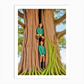 Two Men In A Tree Art Print