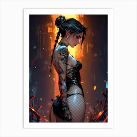 Tattooed Woman Art Print