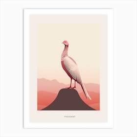 Minimalist Pheasant 3 Bird Poster Art Print