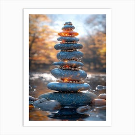 Zen Stones On The Water Art Print