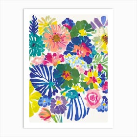 Statice Modern Colourful Flower Art Print
