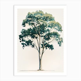 Eucalyptus Tree Pixel Illustration 4 Art Print