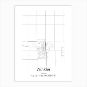 Winkler,Canada Minimalist Map Art Print