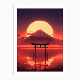 Sunset Over Fuji Art Print