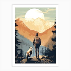 Hiker And His Dog Art Print