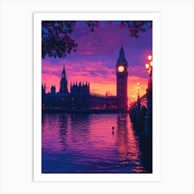 Sunset In London Art Print