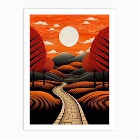 Landscape Geometric Abstract Illustration 2 Art Print