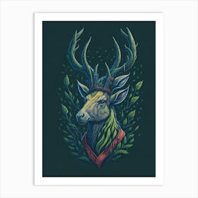 Deer Head - Abstract Portrait Art Print