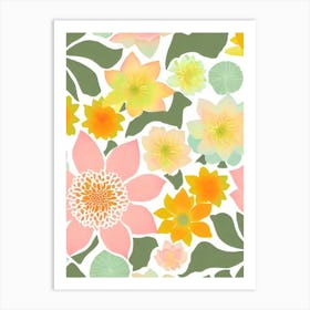 Lotus Pastel Floral 3 Flower Art Print