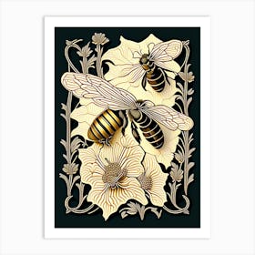 Wax Bees 1 William Morris Style Art Print