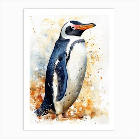 Humboldt Penguin Zavodovski Island Watercolour Painting 4 Art Print