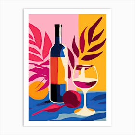 Glass Of Wine 3, Inspired by Matisse Art Print